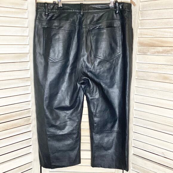 Vintage Express Bleus Super High Waisted Cropped Leather Pants 13/14 - Picture 2 of 6